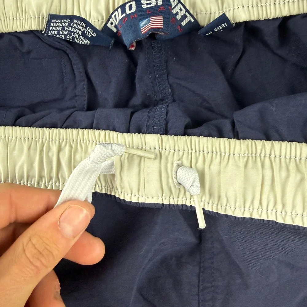 Vintage Polo Sport Swim Trunks Men's XL Blue Ralph Lauren Y2K Nylon Beach 7